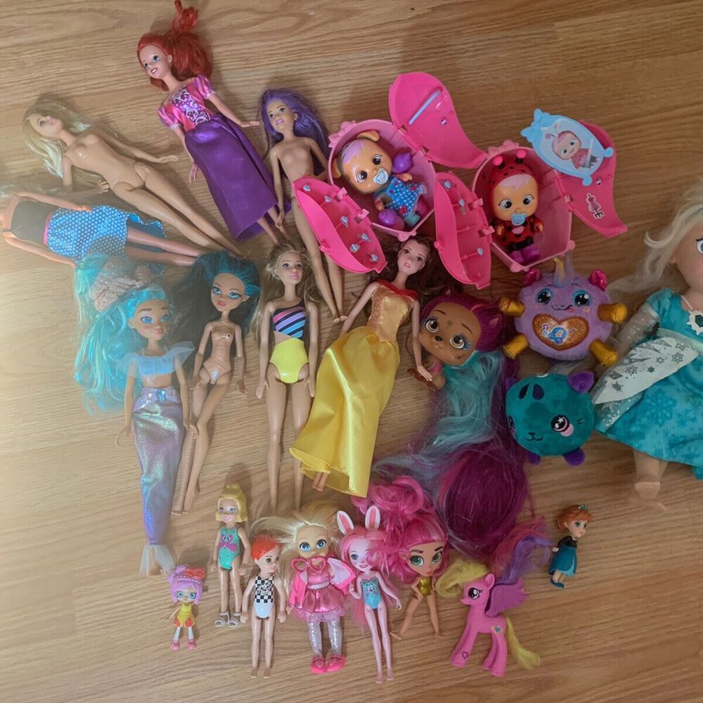 Mixed Bundle of Barbie Dolls Frozen Doll Elsa Squishy Monster High Aurora